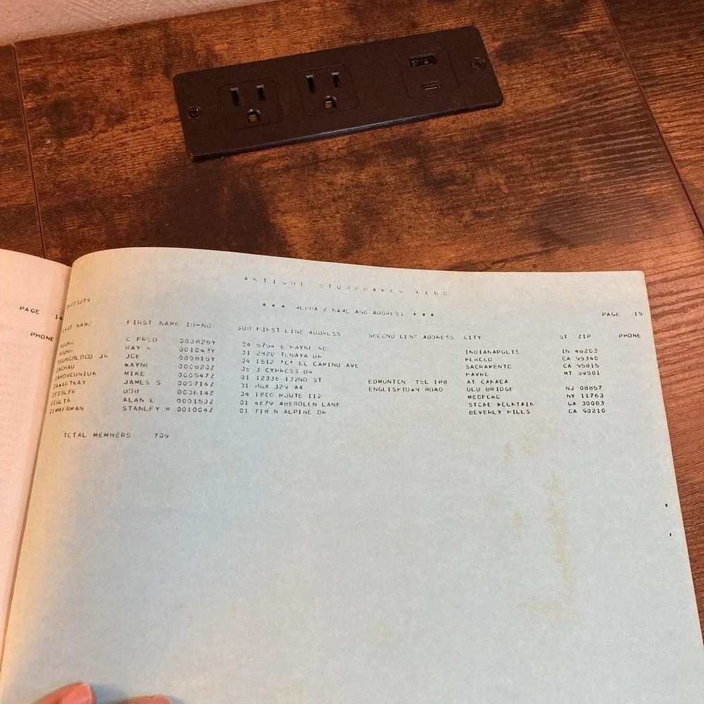 Antique Studebaker Club 1978 Roster Monrovia CA Cannon Vtg Ephemera
